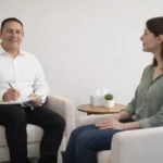 Terapeuta emocional dando uma consulta para uma mulher com TDAH