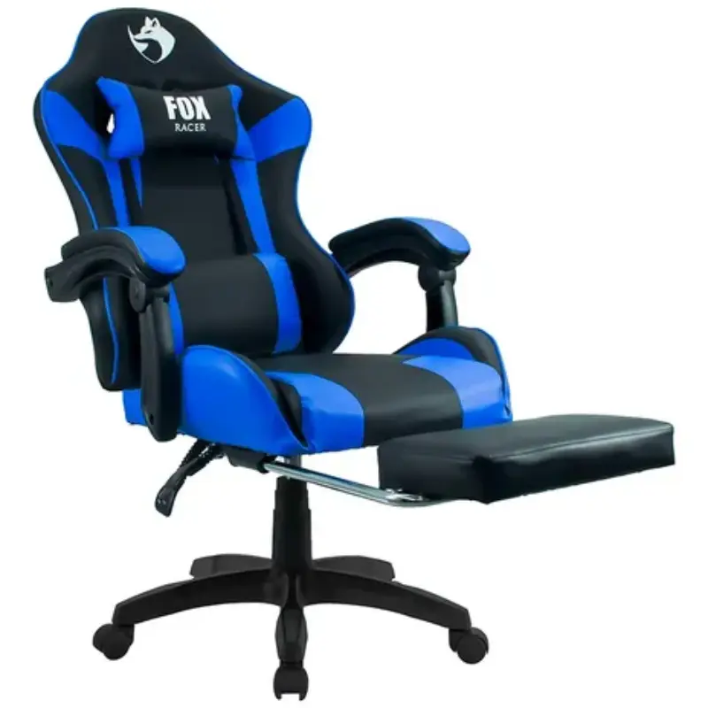 Top 16 Cadeiras Gamer 2025: Fox Racer Zerda com Apoio de Pés Azul W20 