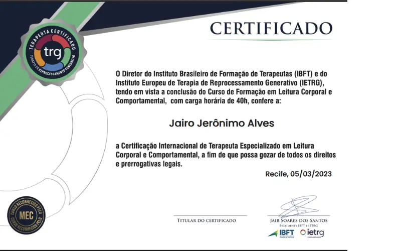 Sobre mim neste diploma certificado pelo MEC