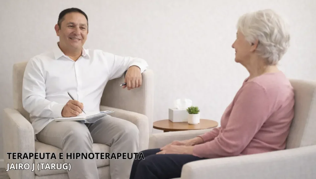 Aviso legal sobre a Terapia de Reprocessamento Generativo (TRG) imagem de uma sessão Terapêutica