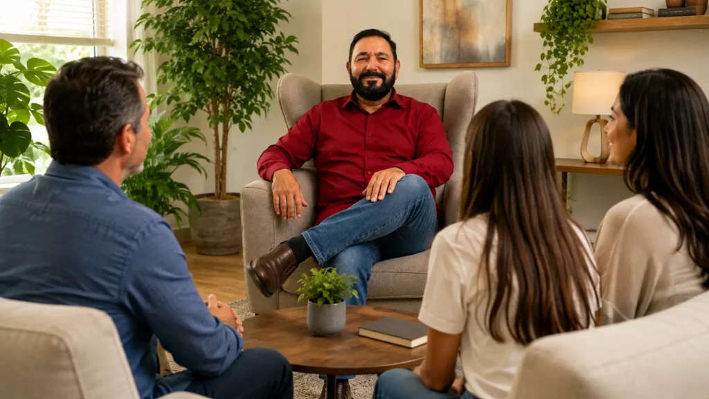 Terapeuta emocional fazendo uma consulta 
